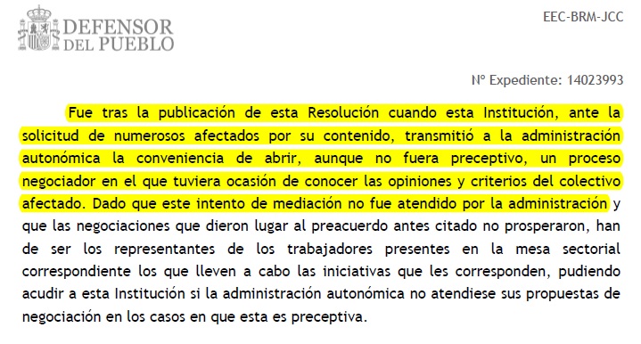 LA CONSEJERÍA DE EDUCACIÓN MINTIÓ A LA DEFENSORA DEL PUEBLO SOBRE EL ...