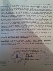 ASÍ ACTÚA LA CONSEJERÍA DE EDUCACIÓN DE MURCIA