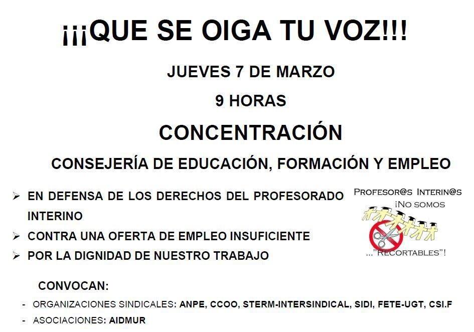 IMPORTANTÍSIMA CONCENTRACIÓN 7-M