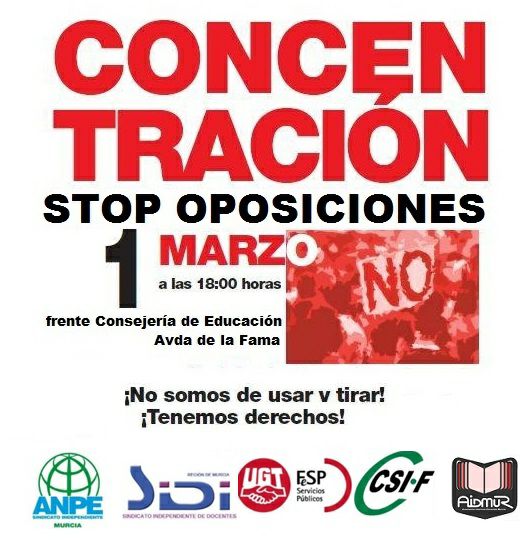 CONCENTRACIÓN #StopOposiciones 1 MARZO