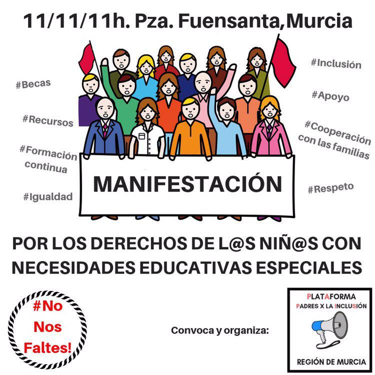 La Plataforma por la Escuela Pública apoya la manifestación del día 11/11 por el alumnado con necesidades educativas especiales