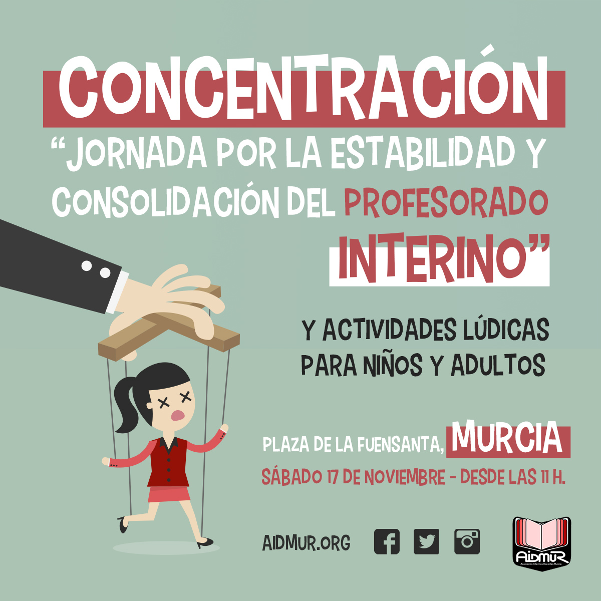 17 DE NOVIEMBRE POR LA ESTABILIDAD Y CONSOLIDACIÓN DEL PROFESORADO INTERINO